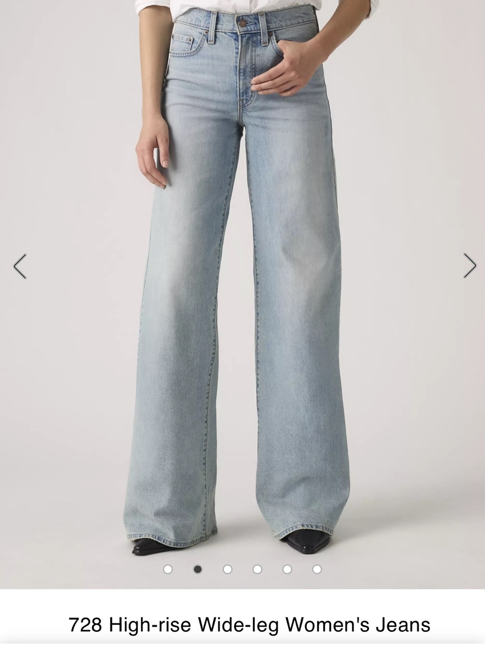 Levi's Light Blue High-Rise Wide-Leg Jeans